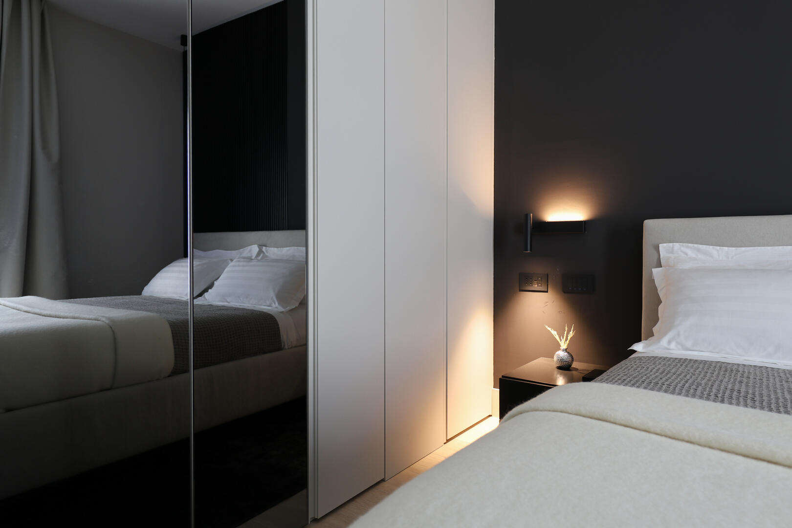 Mirrored closets in the Bedroom for all your storage needs